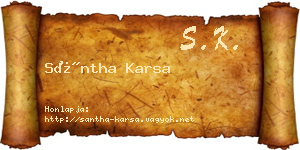 Sántha Karsa névjegykártya